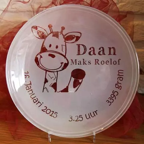 Onmiddellijk Pef resultaat Glazen geboortebord - Een origineel kraamcadeau