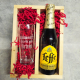 Leffe blond kerst bierpakket  met een gegraveerd bierglas met tekst