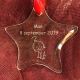 Ornament ster als kerstcadeau voor Mae's eerste kerst.