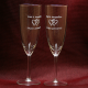 Standaard champagneglazen gegraveerd als cadeau voor een 50 jarig huwelijk