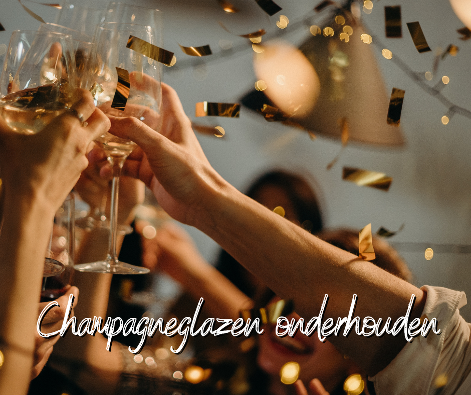 Het onderhouden van champagneglazen